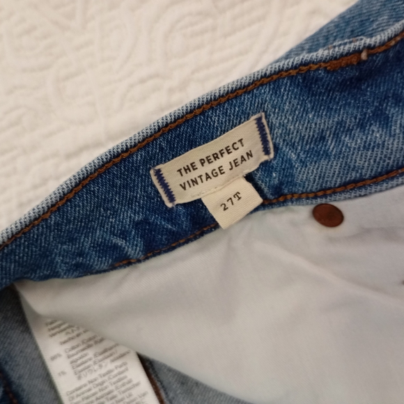 Madewell Blue Denim Jeans straight leg size 27t (flaw) - Picture 2 of 12